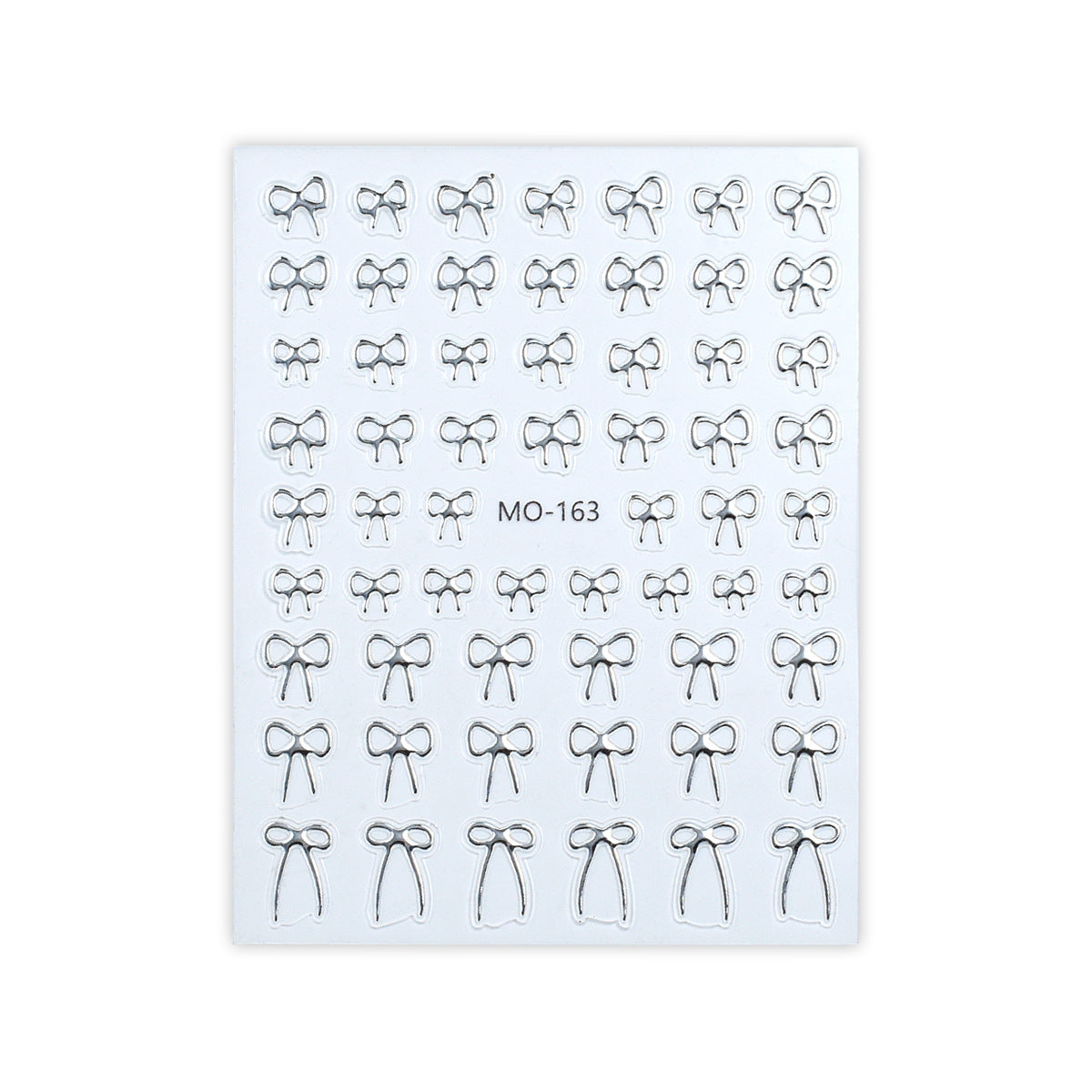 5D Minimalist Embossed Bow Nail Stickers (Black/White/Silver)